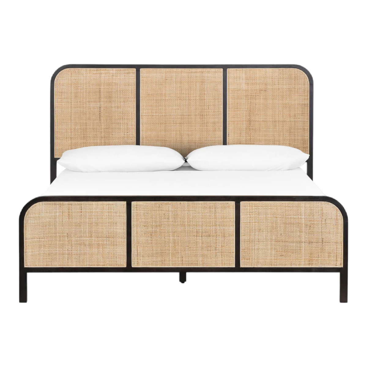 Round Rattan Teakwood Bed Frame