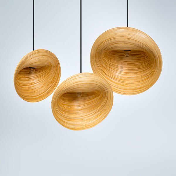 Round Futuristic Bamboo Lamp