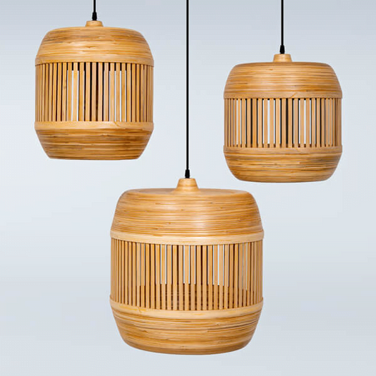 Asian Bamboo Barrel Lamp