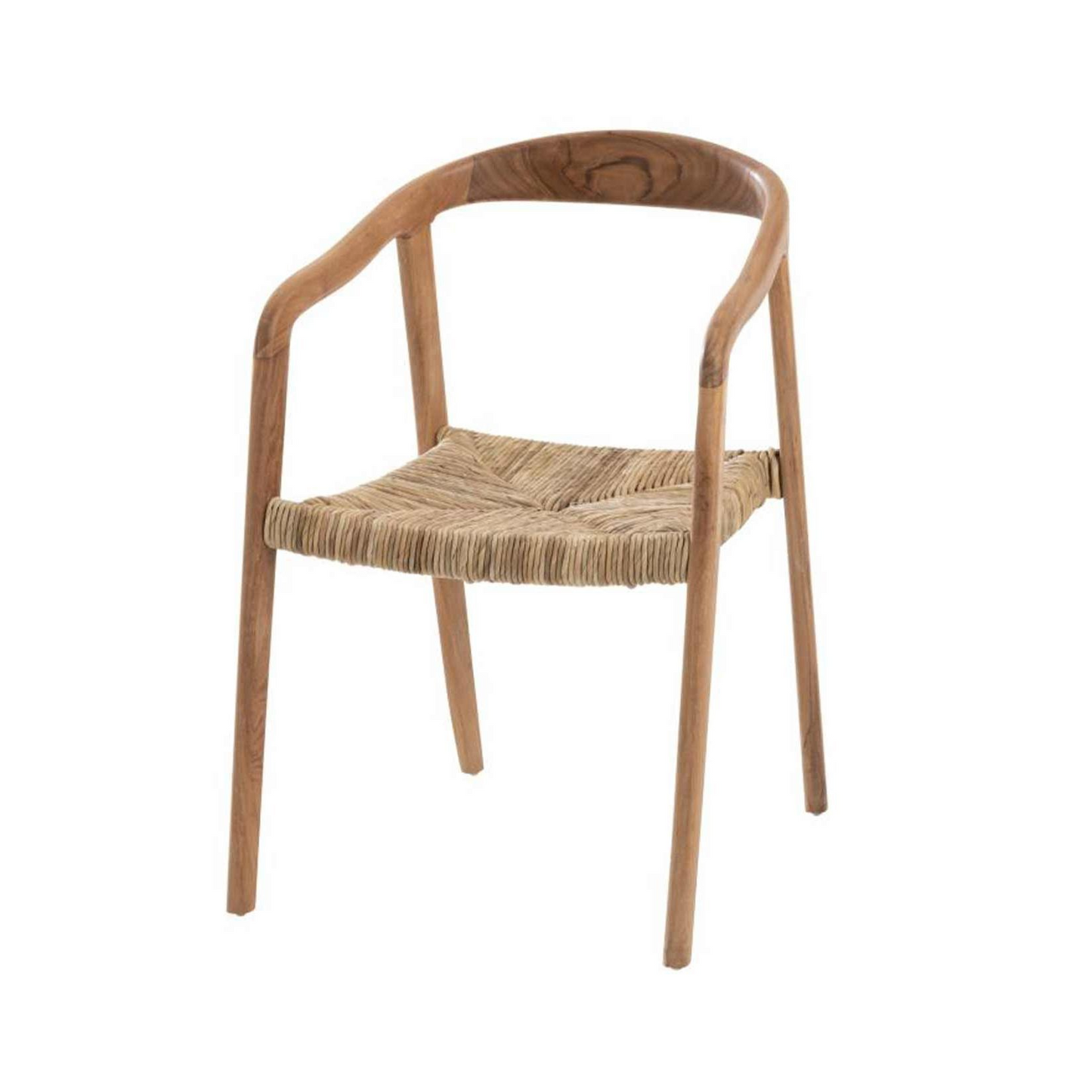 Teak Wood Chair with Strong Knitted Rattan