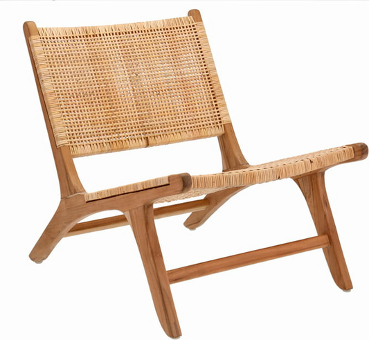 Relax Studio Teak Wood Chair with Woven Textile