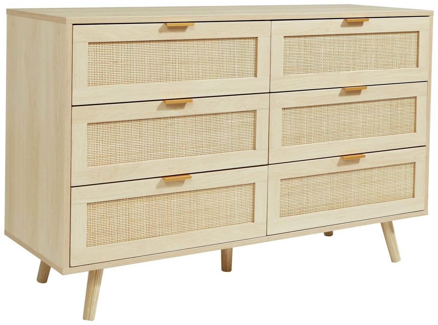 White Treated Teak Wood Cabinet with White Woven Rattan