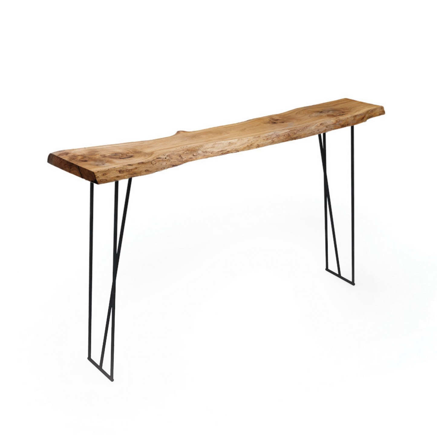 Whole Suar Wood Piece Console with Metal Legs