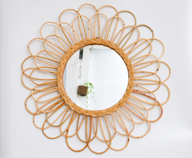 Matahari Rattan Round Mirror