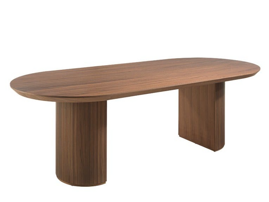 Dark Teak Wood Round Corners Table