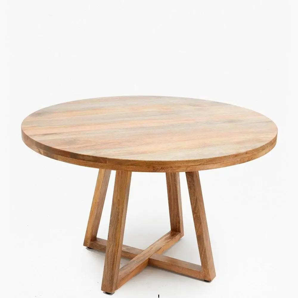 Classic Dark Teak Wood Round Table