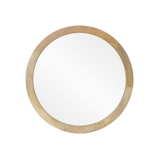 Round Teak Wood Mirror