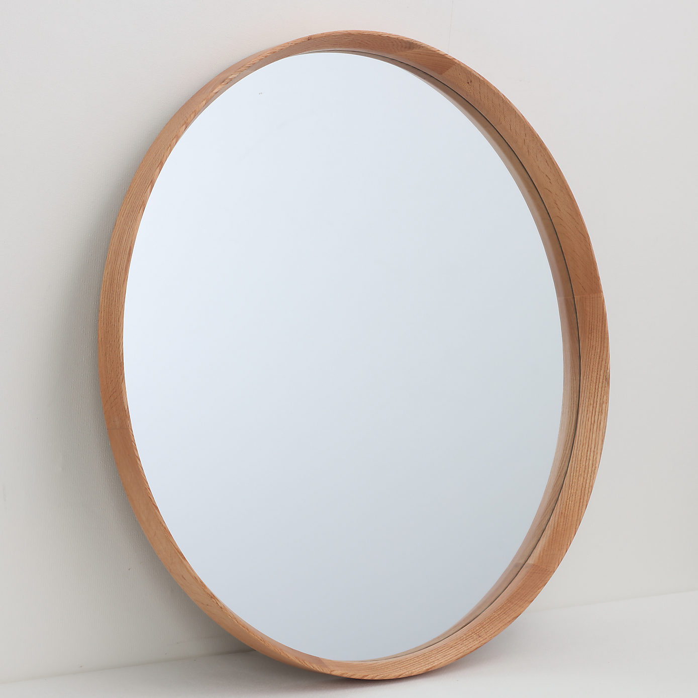 Round Teak Wood Portal Mirror