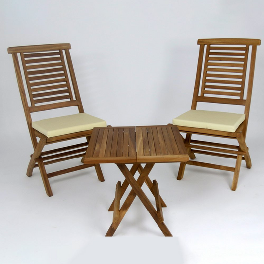 Square Picnic Table and 2 Hampton Chairs with Cushion