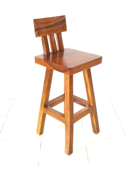 High Teak Wood Square Stool