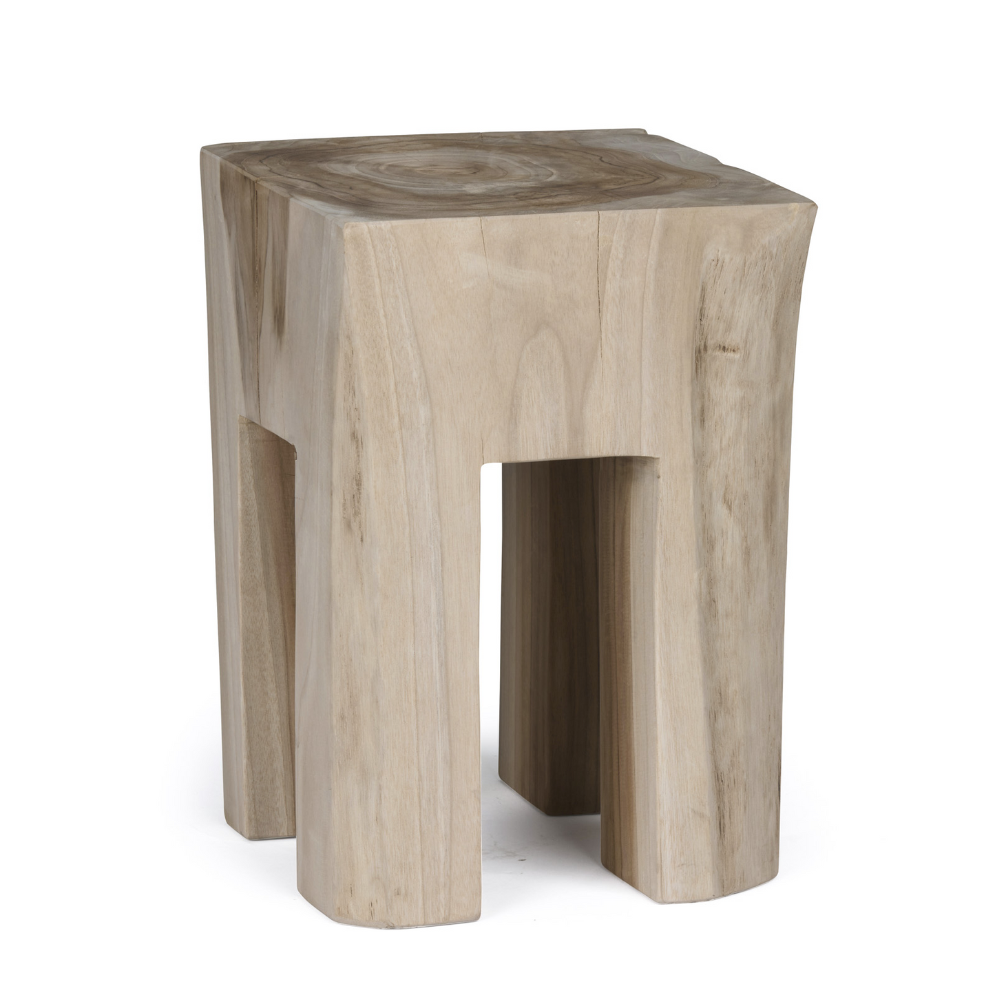 Suar Wood Angular Tunnel Stool