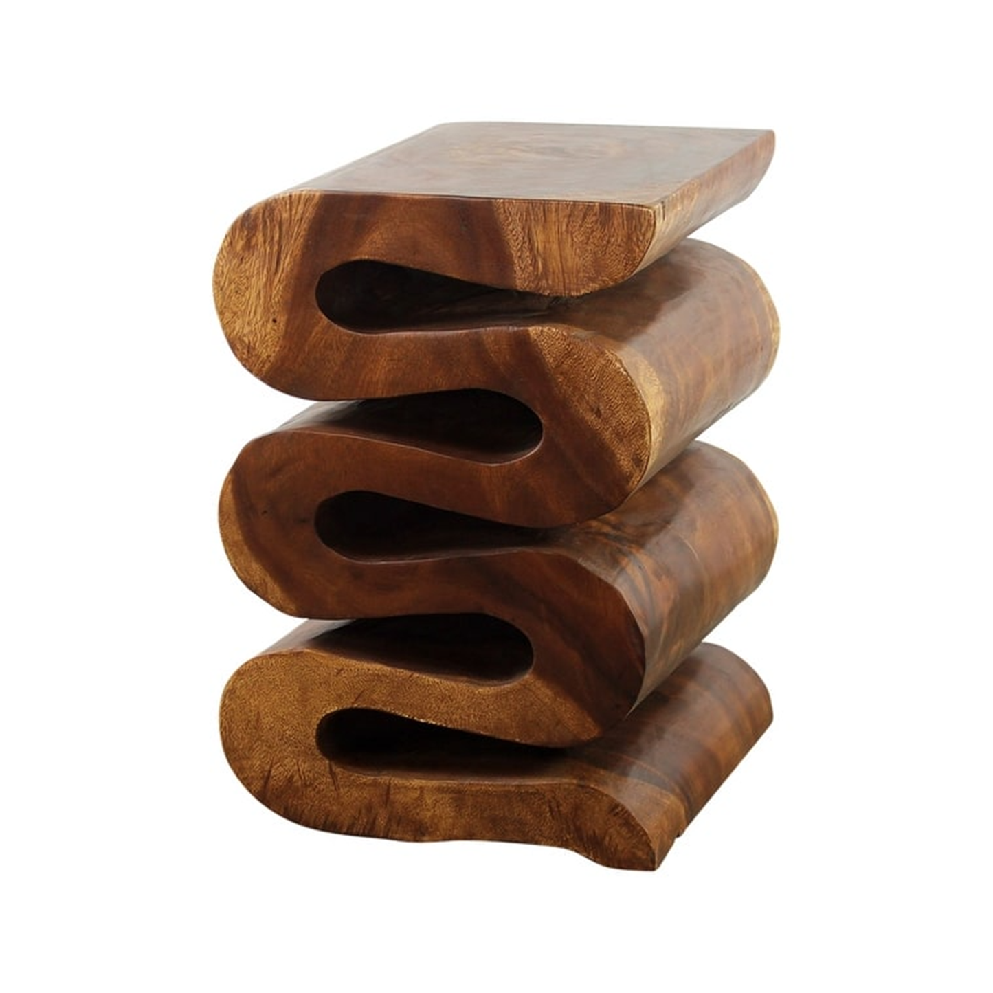 Master's Spiral Suar Wood Stool