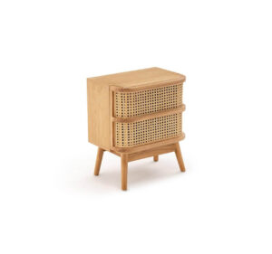 Exotic Craft Teakwood Bed Side with Rattan