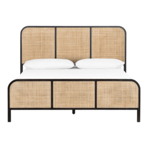 Round Rattan Teakwood Bed Frame
