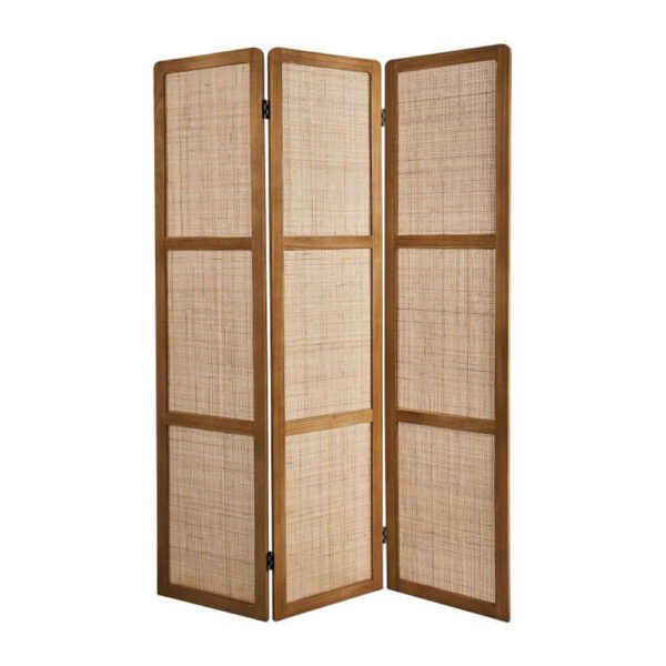 Dark Teak Wood Divider with Light Textile