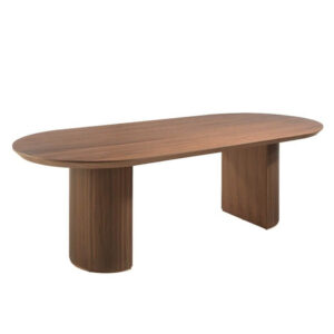 Dark Teak Wood Round Corners Table