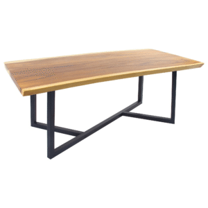 Large Studio Suar Wood Table with Steel Legs