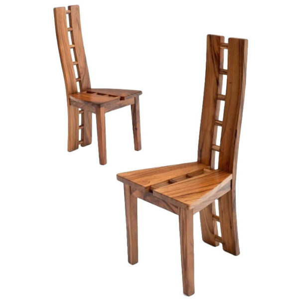 Massive Suar Wood Holes Detail Chair