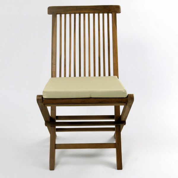 Round Picnic Table Set with 2 Folding Side Chairs with Cushion - Image 2