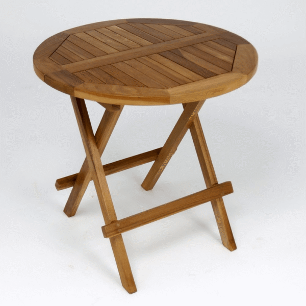 Round Picnic Table Set with 2 Folding Side Chairs with Cushion - Image 3