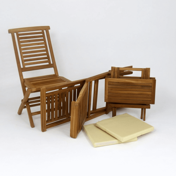 Square Picnic Table and 2 Hampton Chairs with Cushion - Image 2