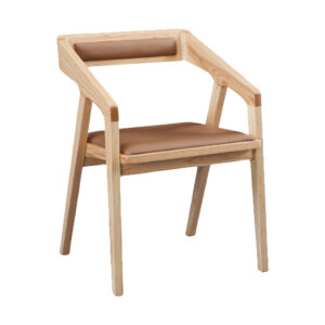 Studio Suar Wood Chair with Water Buffalo Leather Cushions