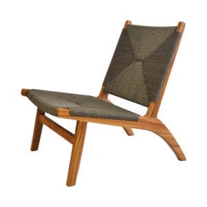 Teak Wood Chair with Woven Strings Decoration